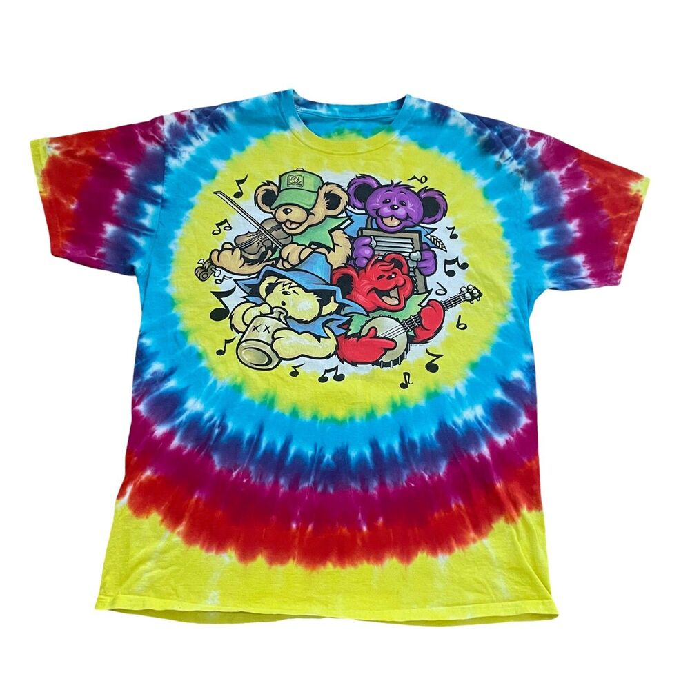 Vintage Grateful Dead Shirt Men's Extra Large Tie Dye Bears Big River Jamboree